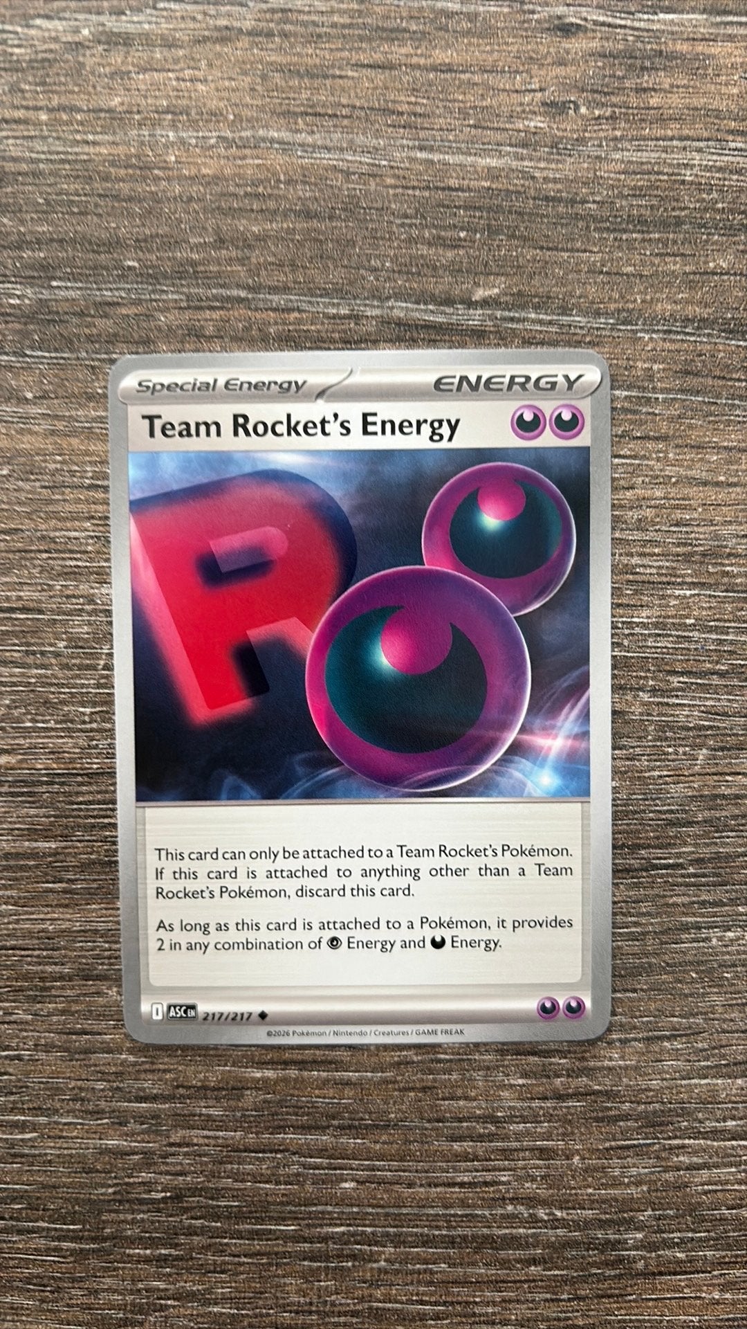 ASC Team Rocket’s Energy 217/217, Hobby en Vrije tijd, Verzamelkaartspellen | Pokémon, Ophalen of Verzenden, Zo goed als nieuw