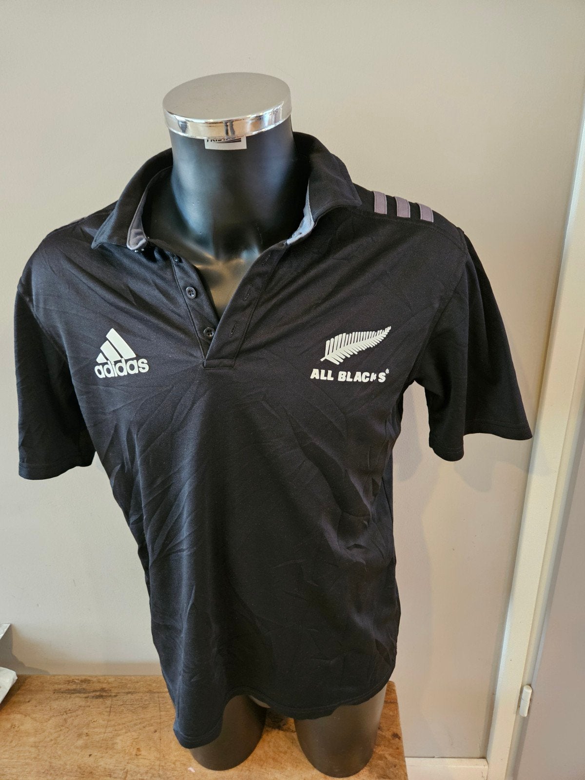 Adidas All Blacks Rugby Shirt - Maat M/L, Maat 48/50 (M), Zwart, Ophalen of Verzenden, Adidas