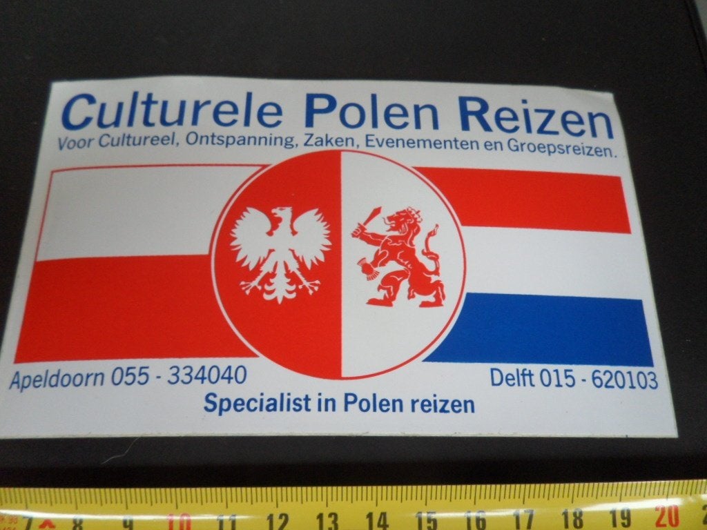 sticker Apeldoorn Delft Culturele Polen Reizen, Verzamelen, Stickers, Ophalen of Verzenden, Zo goed als nieuw