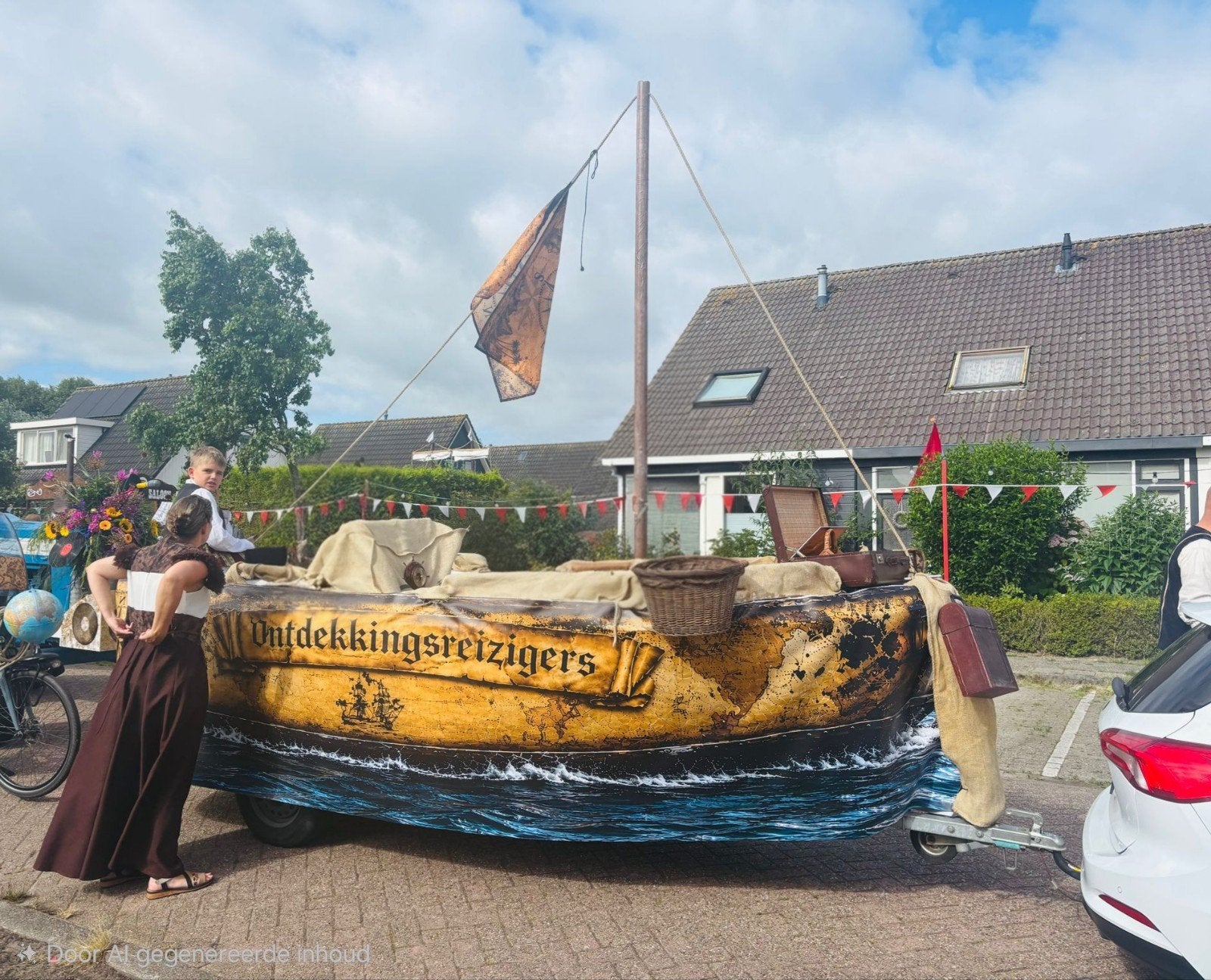 Bouwpakket versierde wagen boot, Ophalen