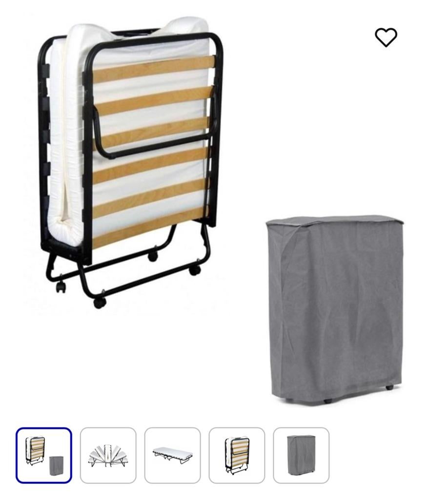 Opklapbaar logeerbed, Huis en Inrichting, Ophalen, Eenpersoons, Zwart, 190 cm of minder