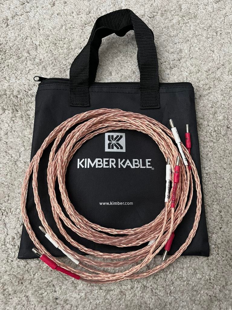Kimber Kable 4TC luidsprekerkabels 2 x 2,5 m banana plugs, Ophalen of Verzenden, Zo goed als nieuw, 2 tot 5 meter, Luidsprekerkabel