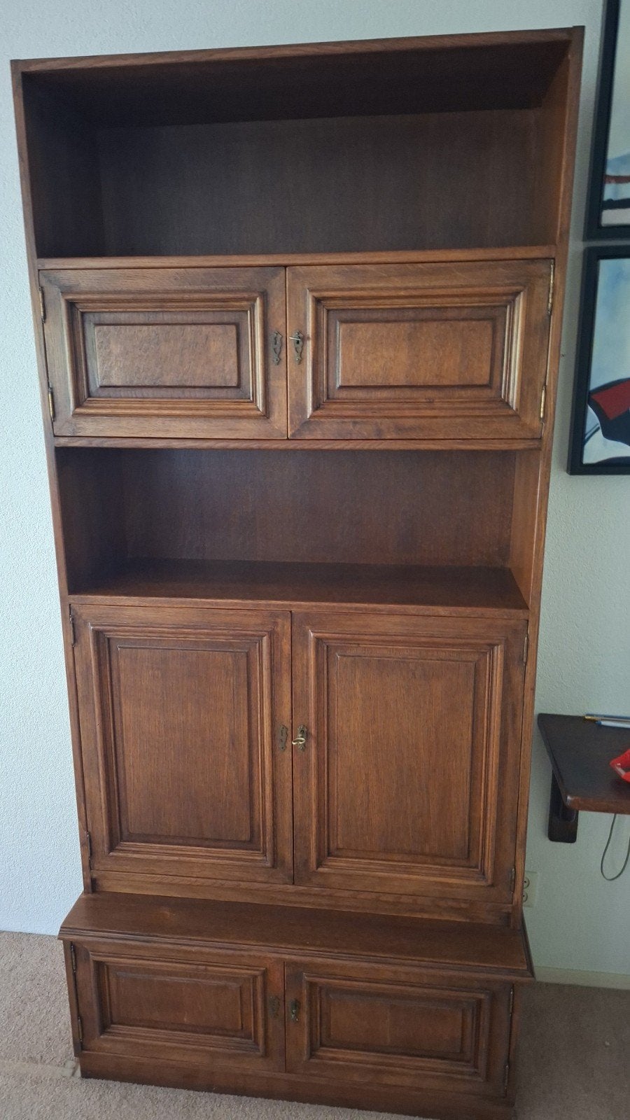 Castle furniture eiken kast 2 delig, Ophalen, Gebruikt, Eiken