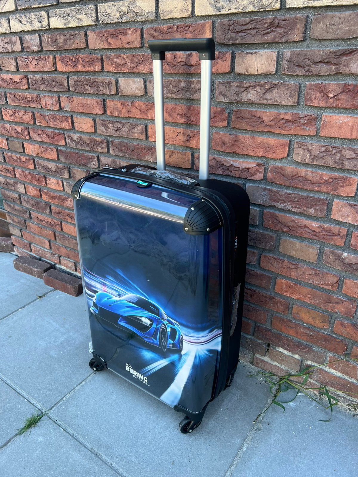 Koffer raceauto midden model €35, Hard kunststof, Zo goed als nieuw, 35 tot 45 cm, Ophalen