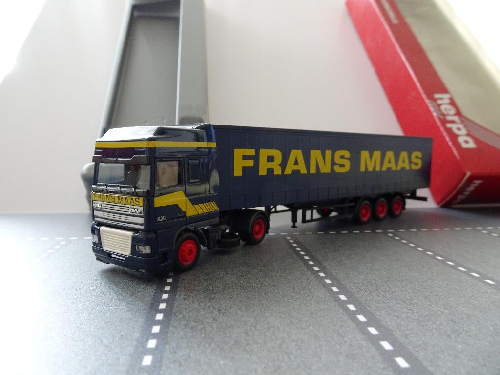 690 herpa 148139 daf xf ssc frans maas venlo 1:87 truck, Ophalen of Verzenden, Zo goed als nieuw, Bus of Vrachtwagen, Herpa