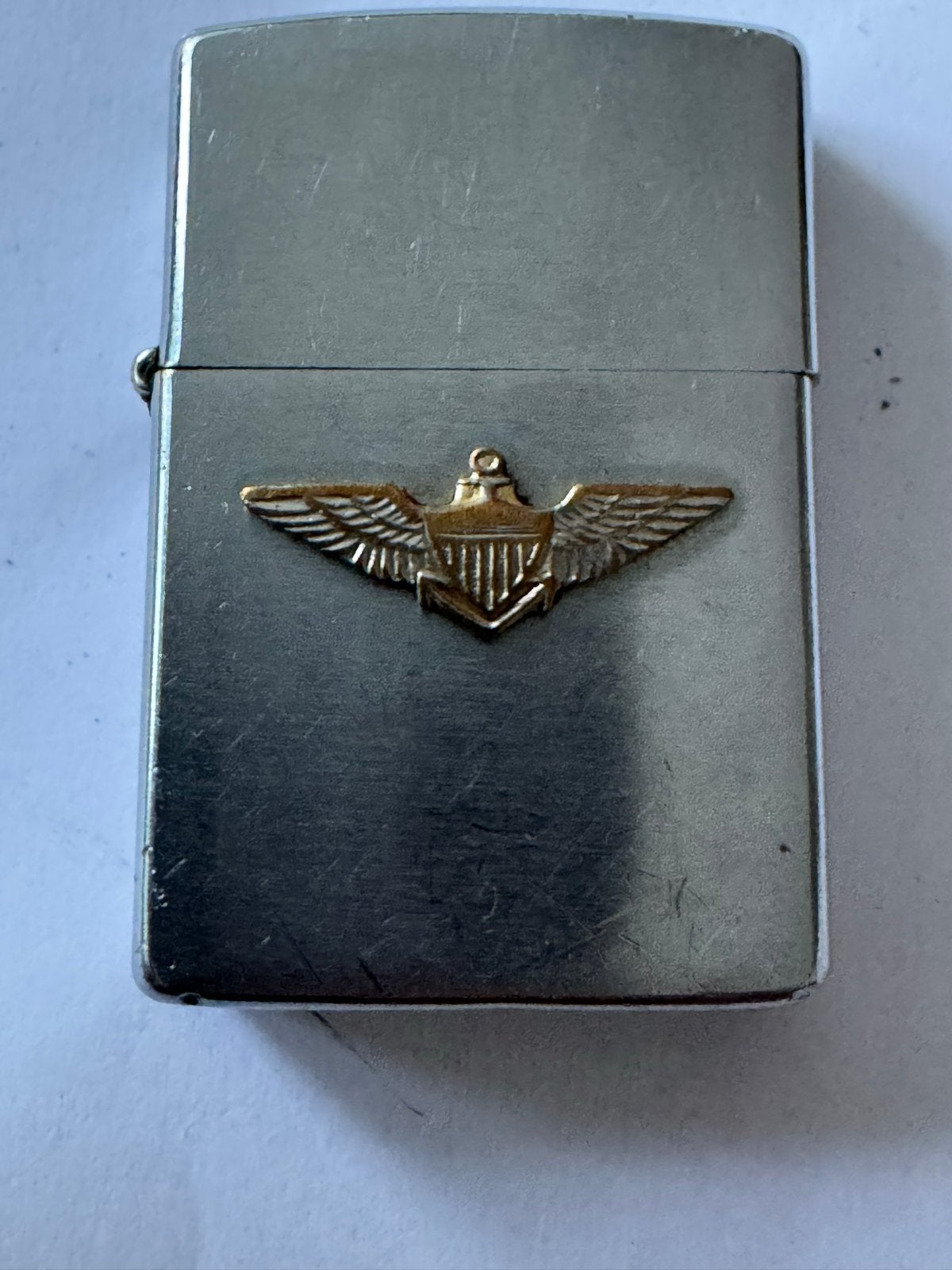 Vintage Zippo aansteker met piloteninsigne, Verzamelen, Ophalen of Verzenden, Gebruikt, Aansteker