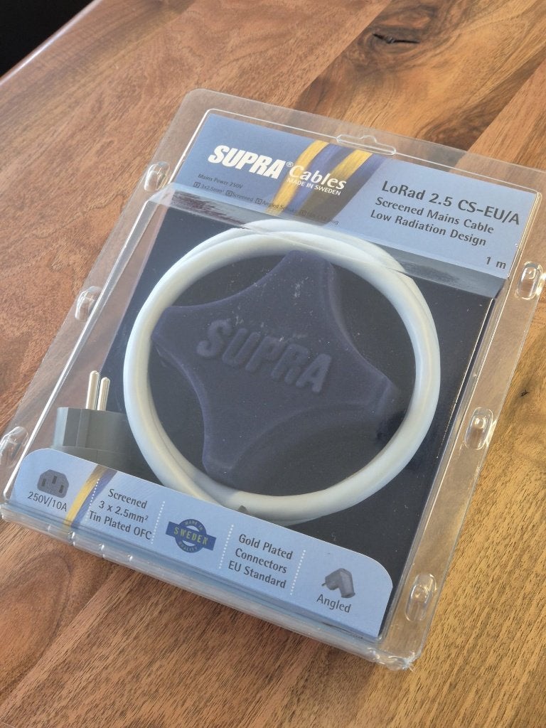 Supra LoRad 2.5 EU/A 1.0m stroomkabel — nieuw, Audio, Tv en Foto, Audiokabels en Televisiekabels, Ophalen of Verzenden, Nieuw