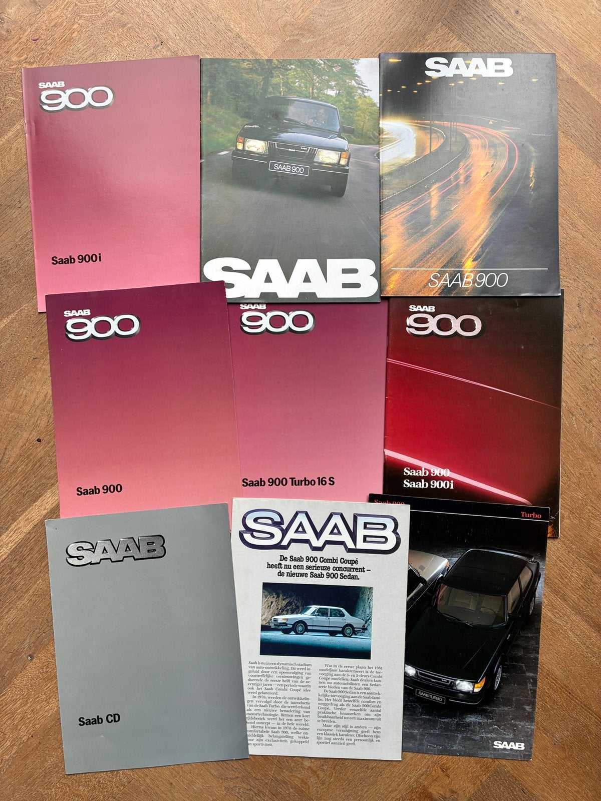 Saab 900 brochures - 9 stuks, Verzenden, Zo goed als nieuw, Overige merken