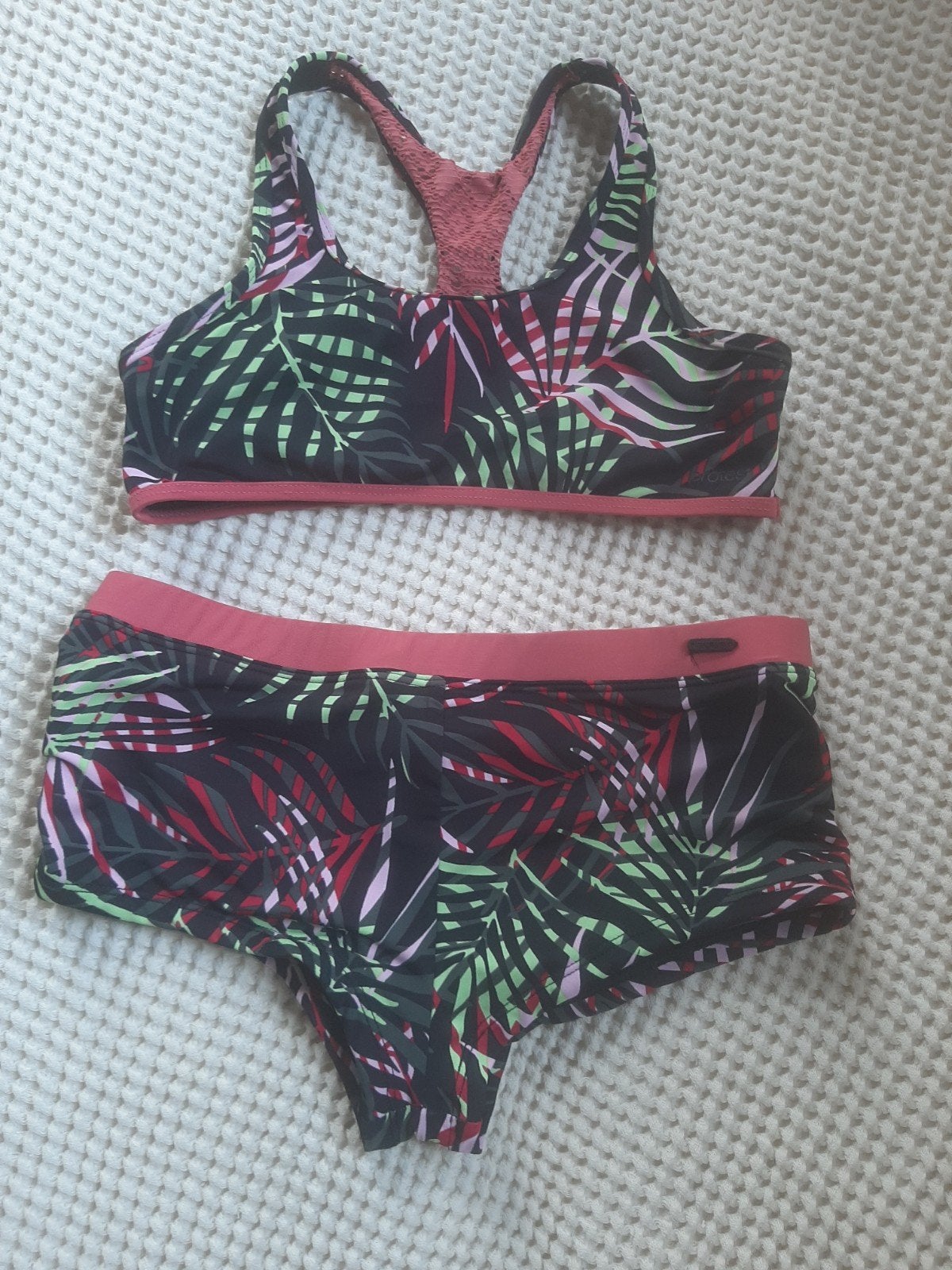 Mooie protest bikini met tropische print maat 164, Ophalen of Verzenden, Zo goed als nieuw