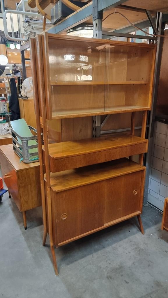 Vintage wandmeubel mid century, Gebruikt, ,, Ophalen of Verzenden, ,