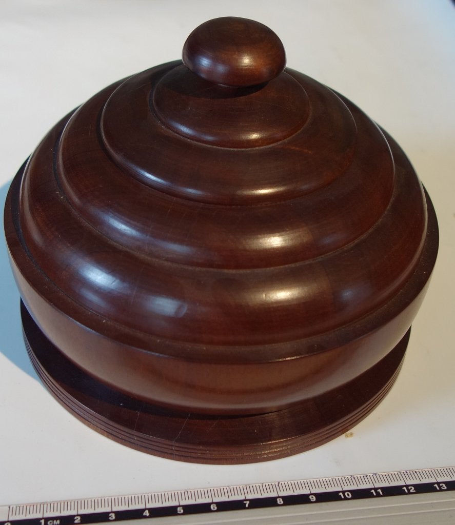 Zambia, hardhouten dikwandige houten pot met deksel., Antiek en Kunst, Bruin, Afrika, Handgemaakt, Doos