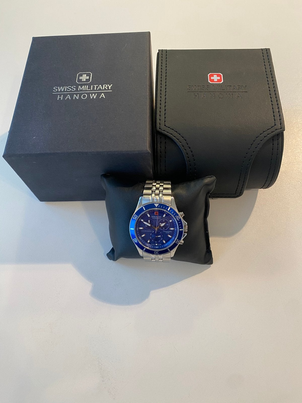 Swiss Military Hanowa Flagship horloge chrono, Overige merken, Staal, Gebruikt, Staal