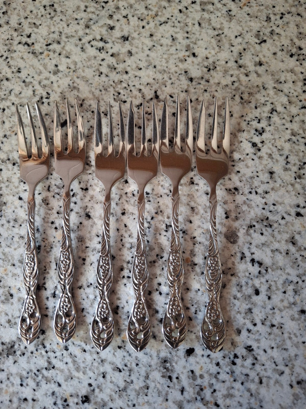 6 Gero Zilmeta gebaksvorkjes – ajour decor, Antiek en Kunst, Antiek | Bestek, Ophalen of Verzenden