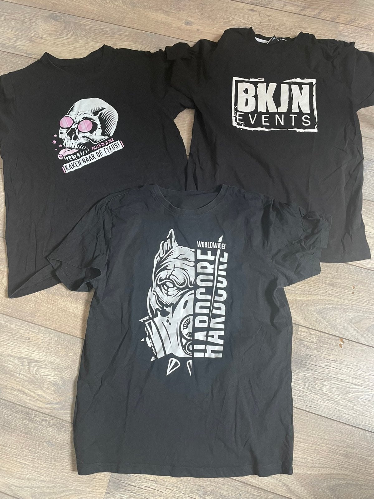 3 hardcore shirts Maat XL, Kleding | Heren, Ophalen of Verzenden, Zo goed als nieuw, Maat 56/58 (XL), Zwart