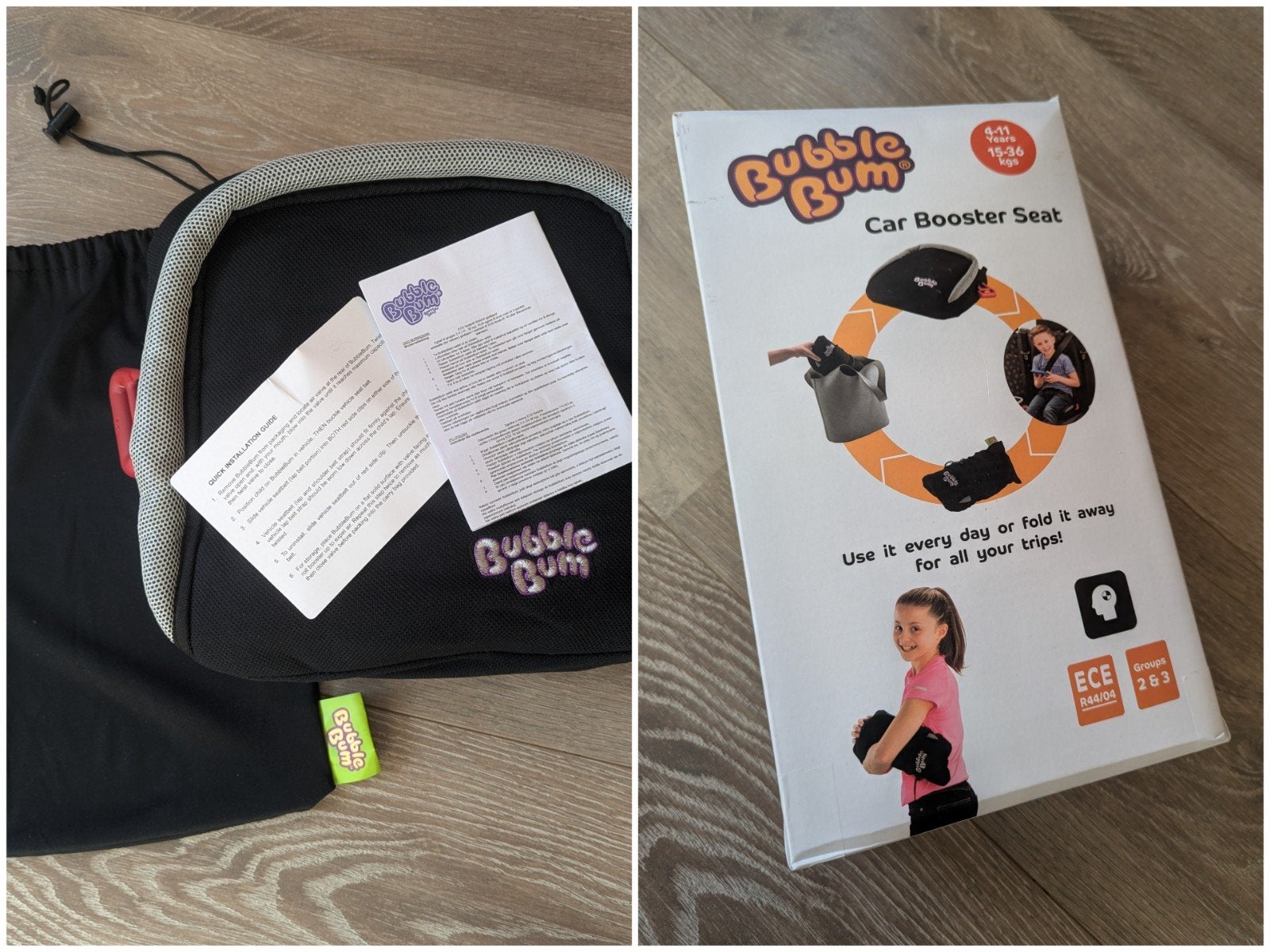 BubbleBum Opvouwbare Autostoelverhoger - Groep 2/3, Overige merken, Autogordel, 15 t/m 36 kg, Ophalen of Verzenden