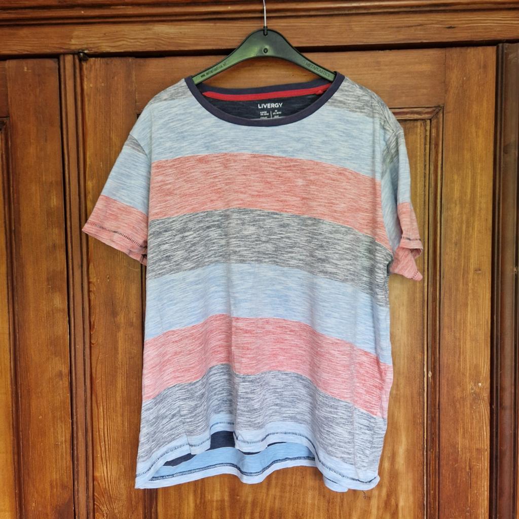 Livergy gestreept T-shirt XXL, Kleding | Heren, T-shirts, Zo goed als nieuw, Maat 56/58 (XL), Blauw, Ophalen of Verzenden