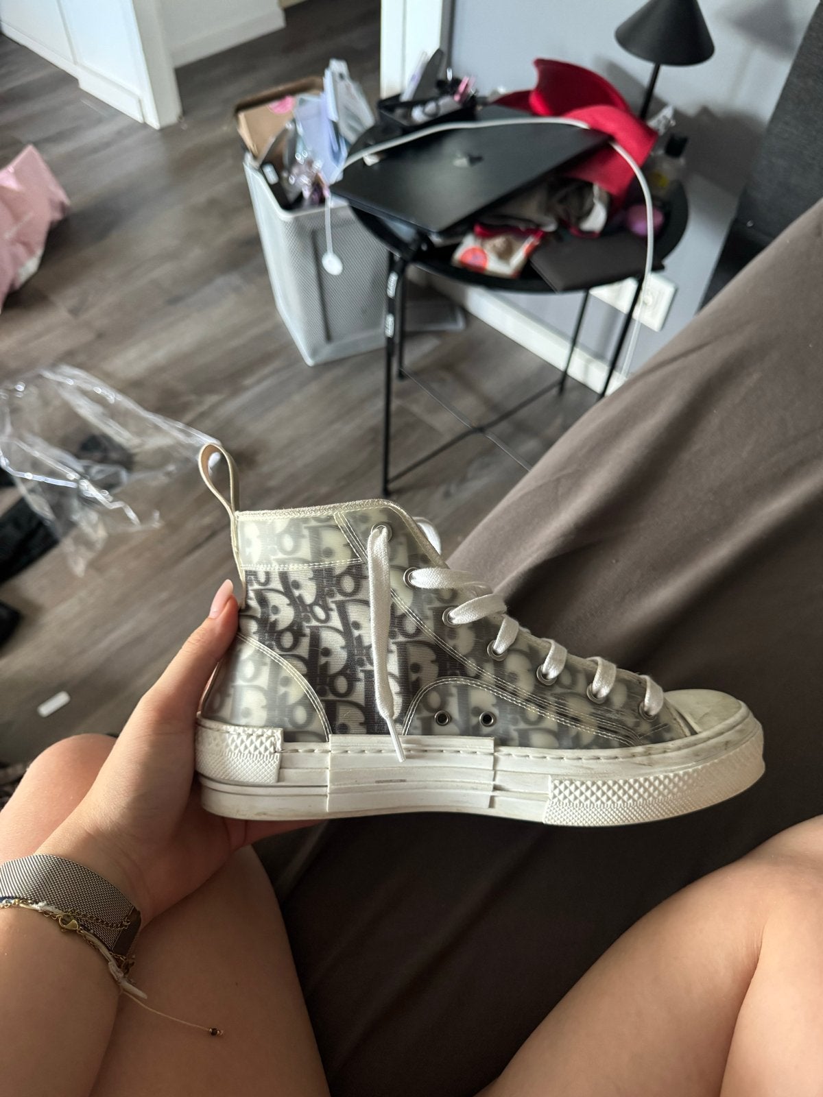 Dior B23 sneakers maat 41, Kleding | Heren, Ophalen of Verzenden, Gedragen, Wit, Sneakers of Gympen
