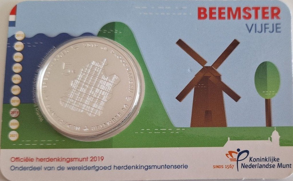 Coincard 2019 - Beemster Vijfje - BU, Verzenden, Overige landen, 5 euro, Setje