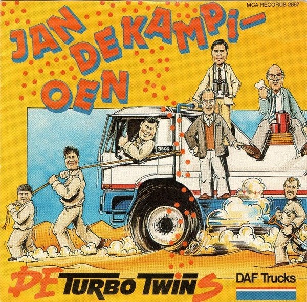 Trucker Single (1987) Jan de Kampioen - De Turbo Twins / DAF, Gebruikt, 7 inch, Ophalen of Verzenden, Levenslied of Smartlap