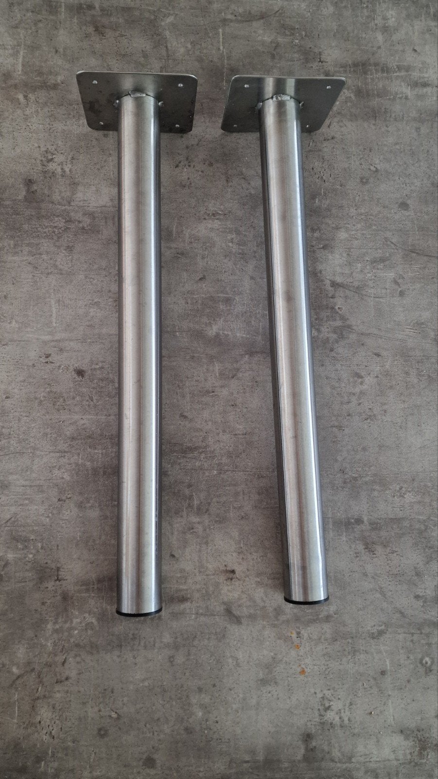 2x RVS geslepen poot- 76mm Ø, 88cm hoog, Huis en Inrichting, Ophalen, Gebruikt