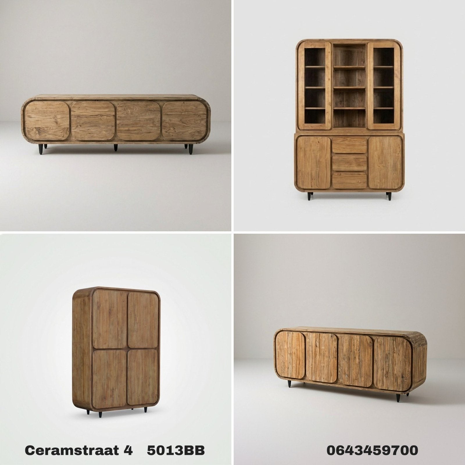 Teak dressoir 200cm direct leverbaar, Ophalen, Outletliving7@gmail.com, Nieuw, 200 cm of meer
