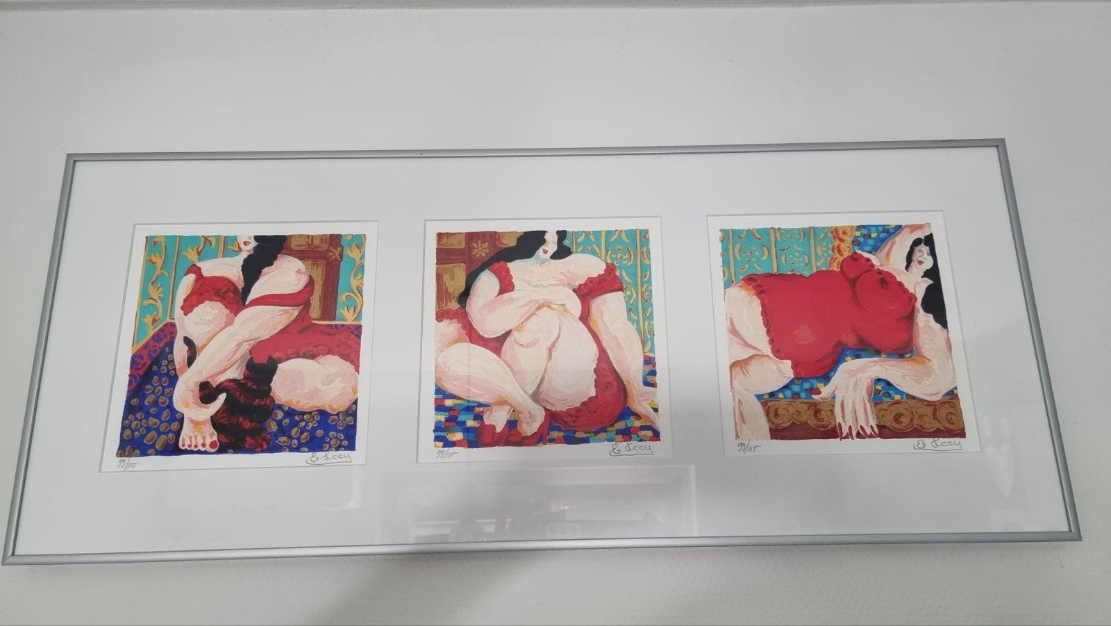 Ingelijste zeefdruk van Engelien Kooy - 3 stuks, Antiek en Kunst, Kunst | Schilderijen | Klassiek, Portret of Personen, Ophalen of Verzenden