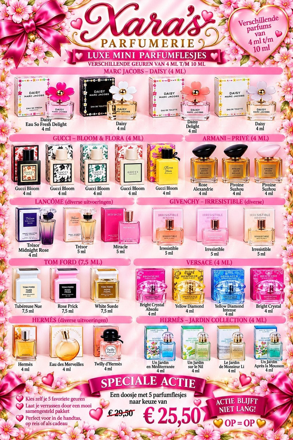 Luxe Mini Parfumflesjes - speciale actie prijs, Ophalen of Verzenden, Nieuw