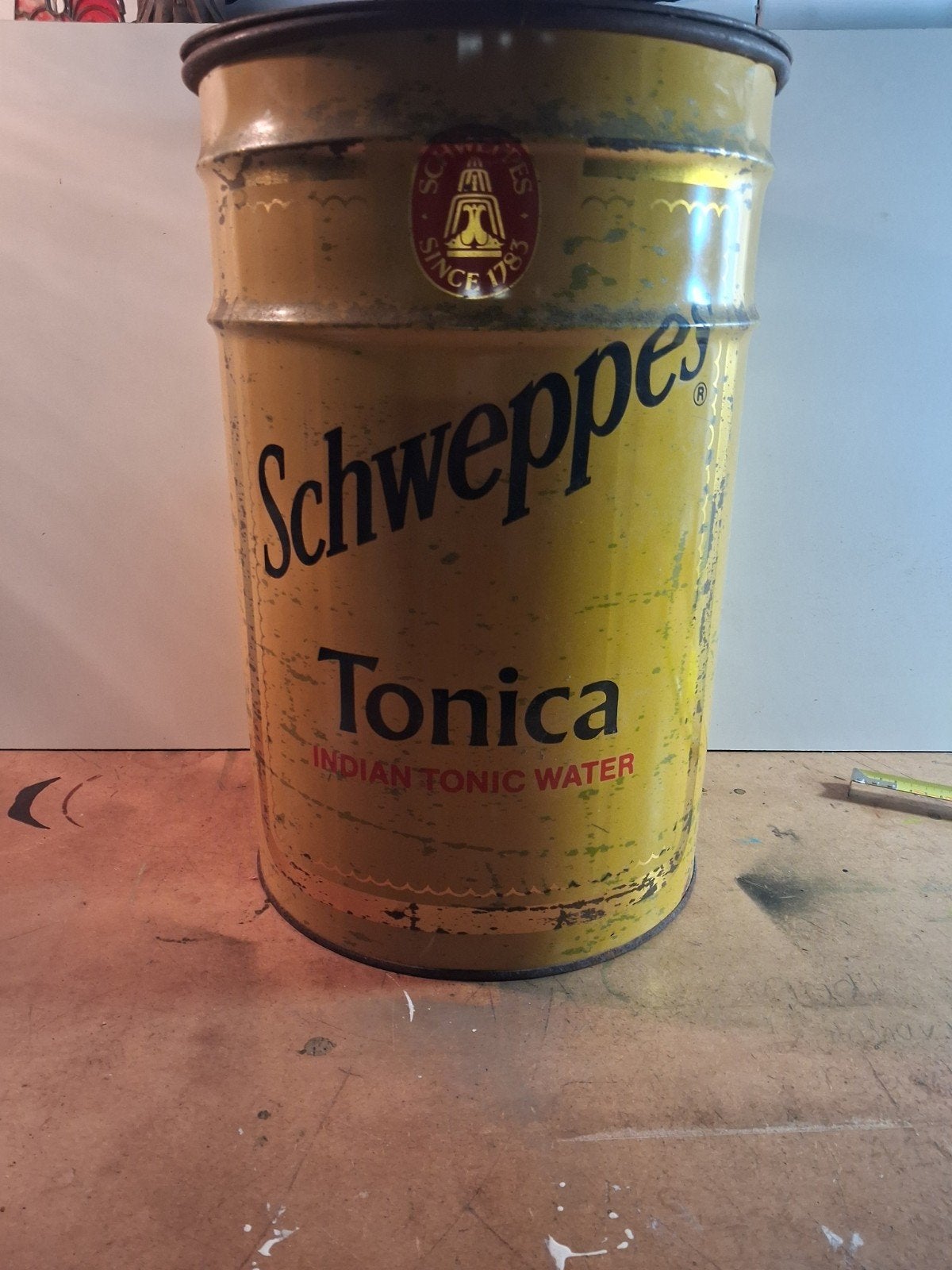 groot blik Schweppes, Ophalen of Verzenden, Gebruikt, Overige