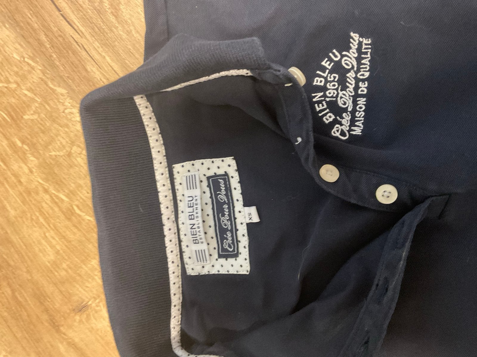 Bien Bleu Polo Shirt - Donkerblauw - Maat XS, Blauw, Ophalen of Verzenden, Zo goed als nieuw, Korte mouw
