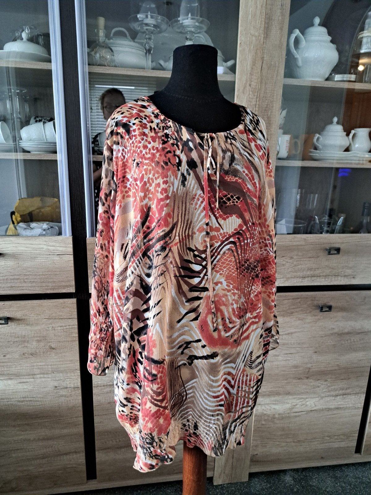 doorzichtig tuniek maat 52, Ophalen of Verzenden, Zo goed als nieuw, Oranje, Blouse of Tuniek
