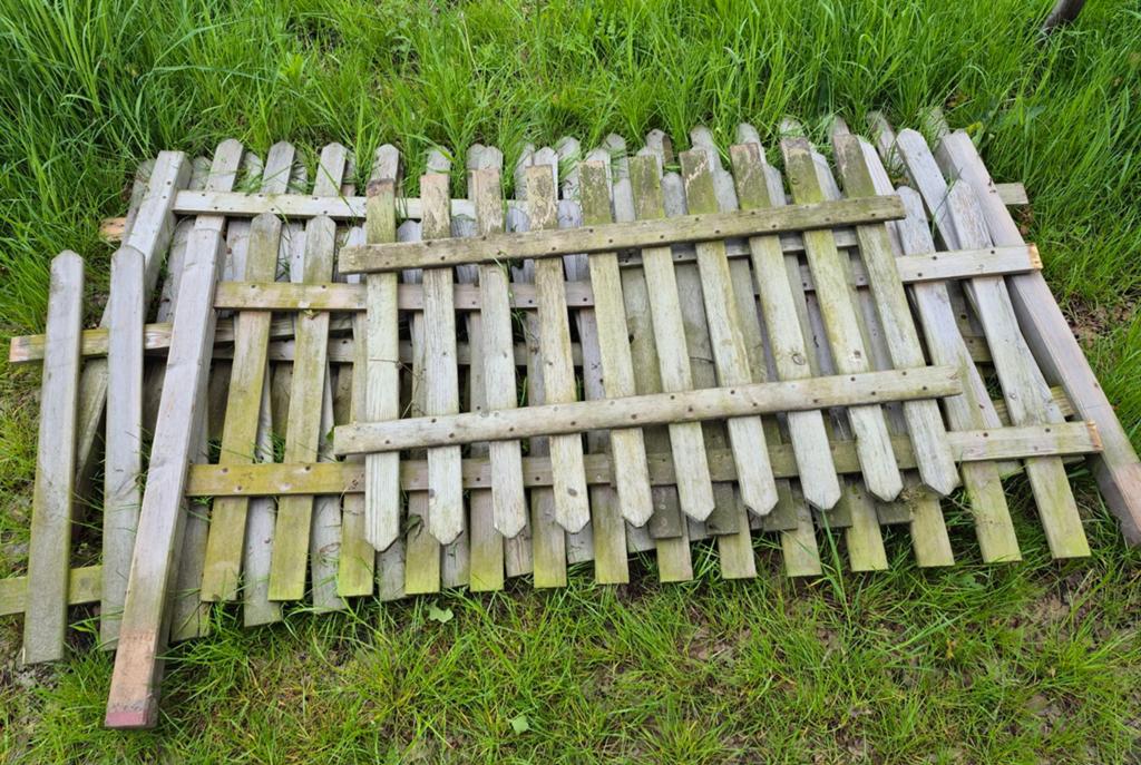 Houten hek +- 10 meter, Ophalen, Hout, Tuinhek
