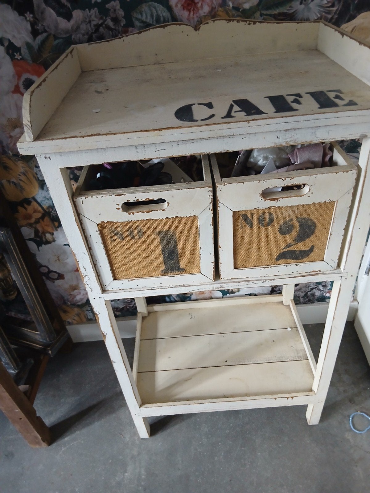Leuk vintage kastje met 'CAFE' opdruk, Ophalen of Verzenden, Gebruikt
