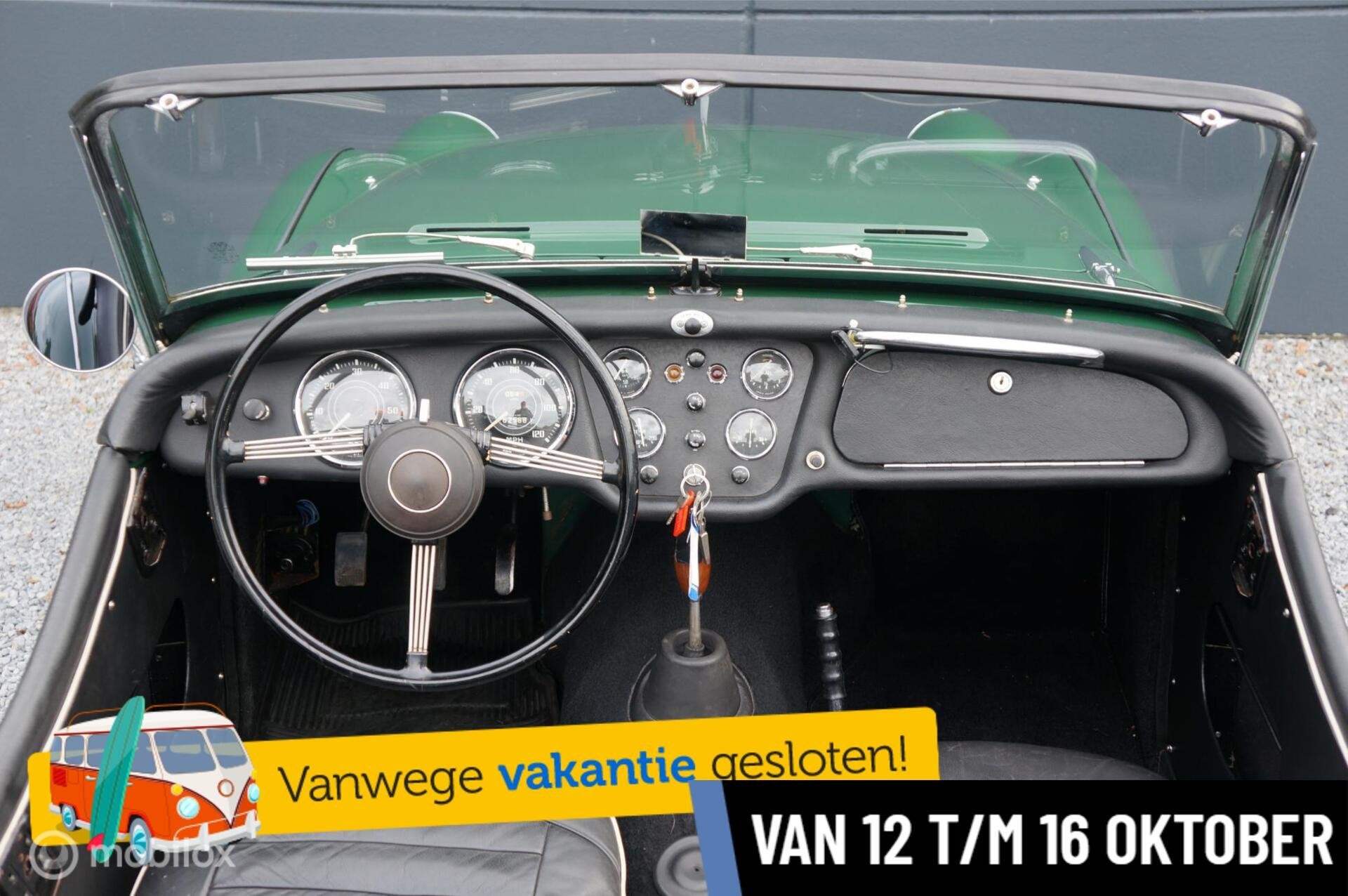 Triumph TR3B 2.2 Soft & Hardtop Zeer mooie staat Zeldzaam!, Auto's, Achterwielaandrijving, Zwart, Triumph, Leder
