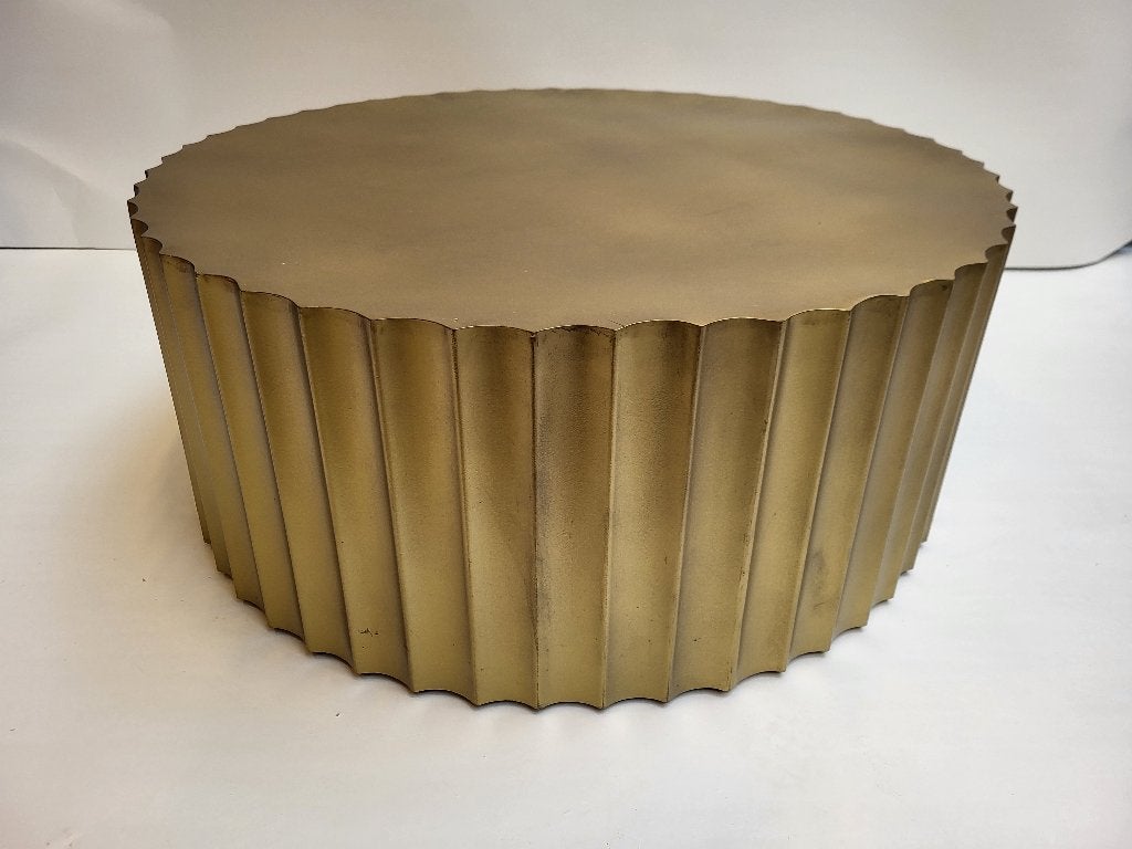 PTMD gouden salontafel, 75x75 cm, Ophalen, 100 tot 150 cm, Rond, 50 tot 100 cm