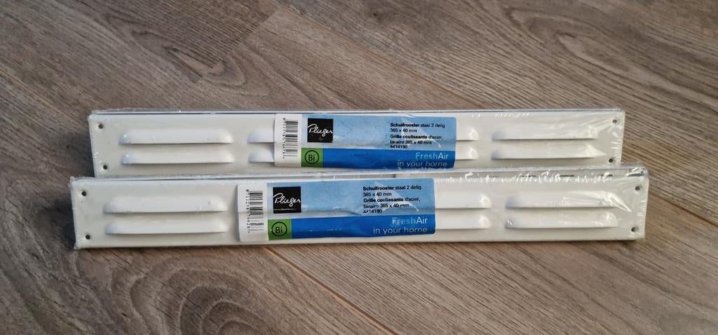 Plieger Schuifrooster Staal 2-delig 365x40mm (2 stuks), Ophalen, Nieuw, Ventilator