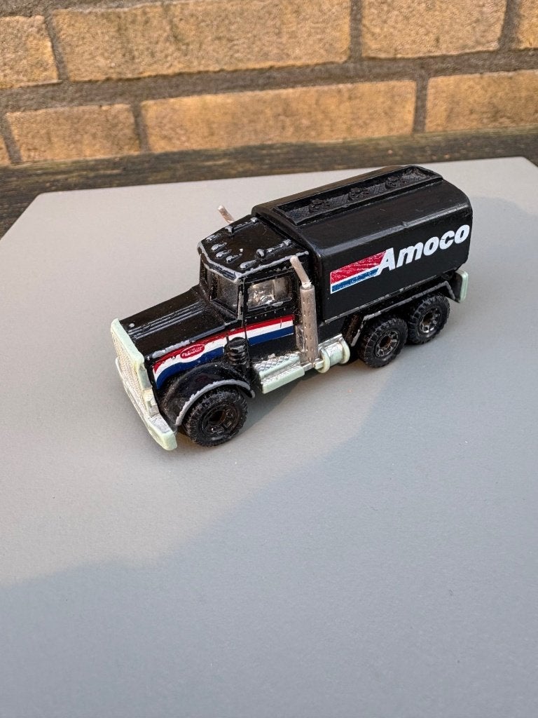 Matchbox Peterbilt AMOCO Tanker zwart, Ophalen of Verzenden, Gebruikt, Auto