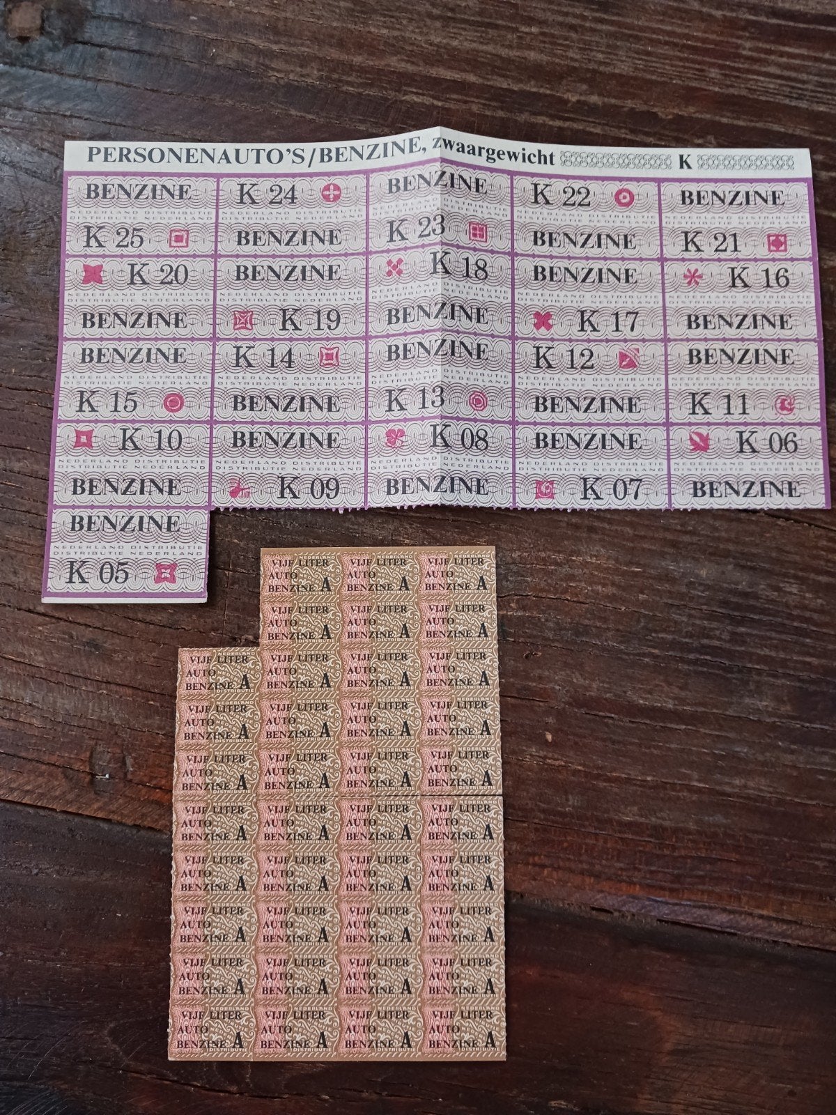 Benzinebonnen Tweede Wereldoorlog - Origineel, Ophalen of Verzenden, Gebruikt