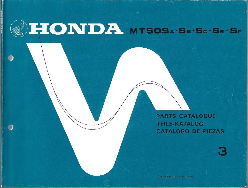 Honda MT50 Sa Sb Sc Se Sf parts list (1826z) bromfiets, Fietsen en Brommers, Ophalen of Verzenden, Zo goed als nieuw