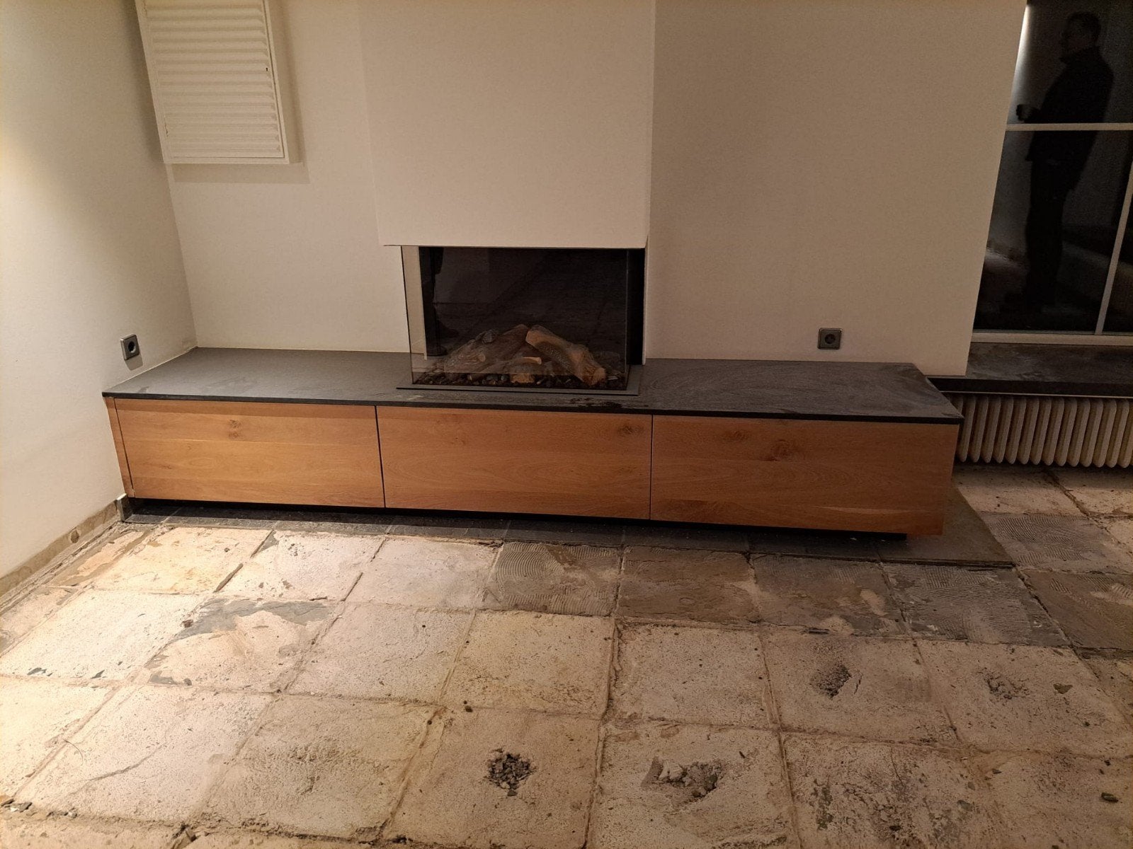 Gashaard compleet met eiken meubel en hardsteen blad, Ophalen, Zo goed als nieuw, Gashaard