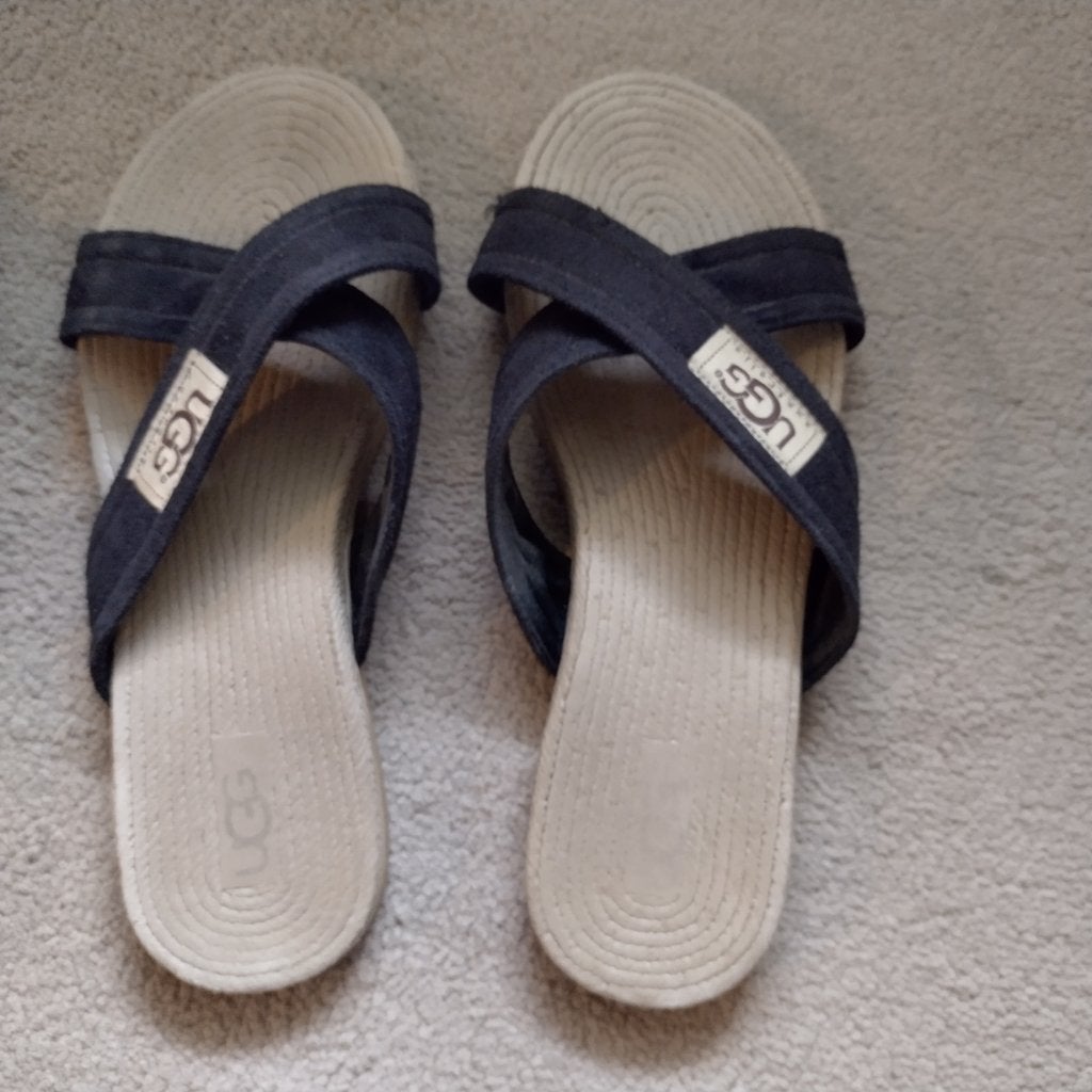 Ugg slippers zwart 41 suede, Slippers, UGG, Zwart, Ophalen of Verzenden