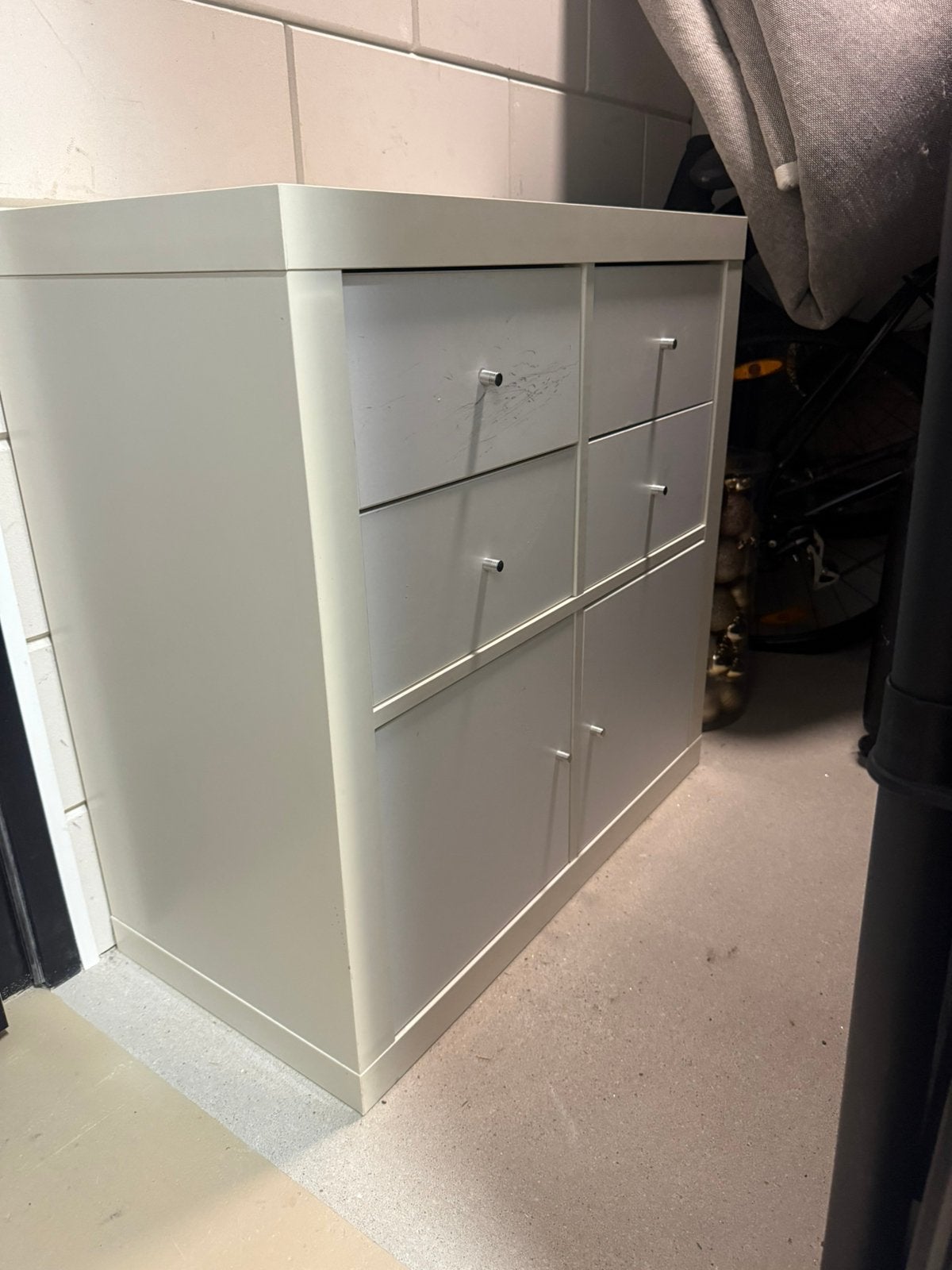 Kallax kast Ikea + lades/inzetdeuren, Ophalen, Gebruikt, 50 tot 100 cm, 3 of 4 laden