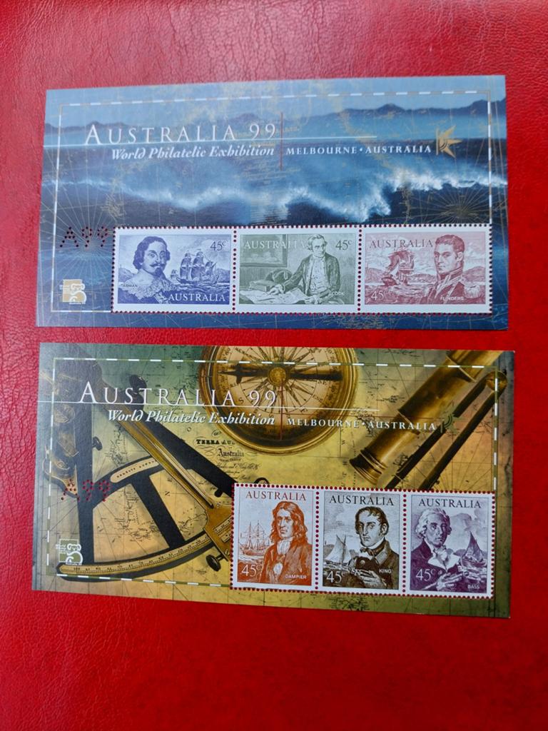 Australië blok 31/32 zeevaarders perf 199 postfris mi 40 eu, Postzegels en Munten, Ophalen of Verzenden