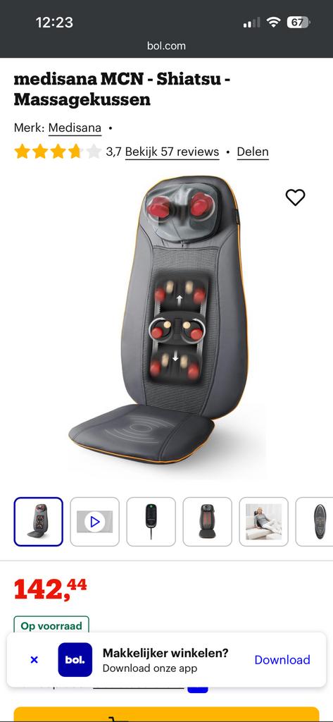 medisana MCN - Shiatsu - Massagekussen, Ophalen, Zo goed als nieuw, Massagetafel