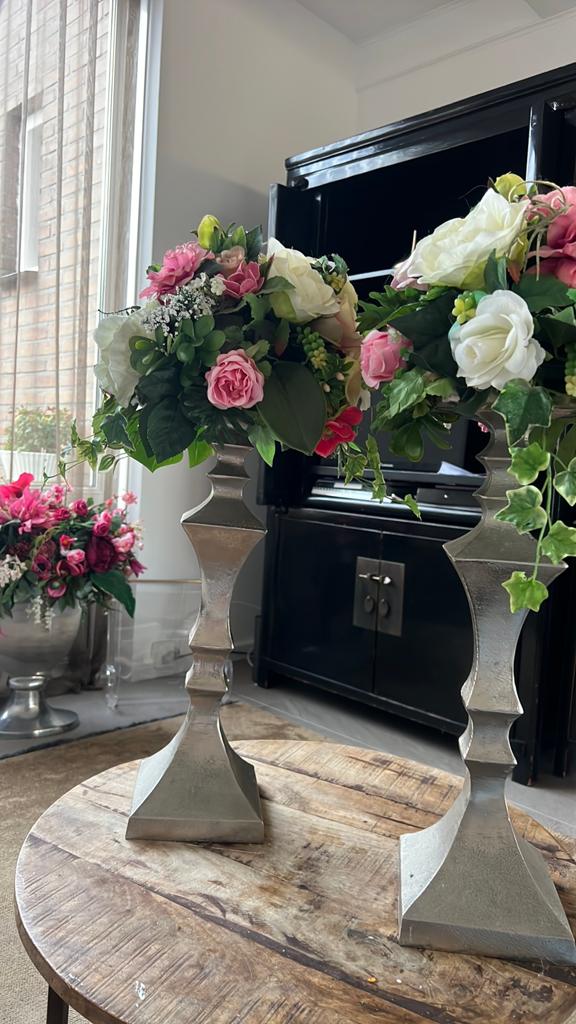 Kunstbloemen in vaas, bloemstukken nieuw, Huis en Inrichting, Woonaccessoires | Vazen, Ophalen, Overige kleuren, Minder dan 50 cm