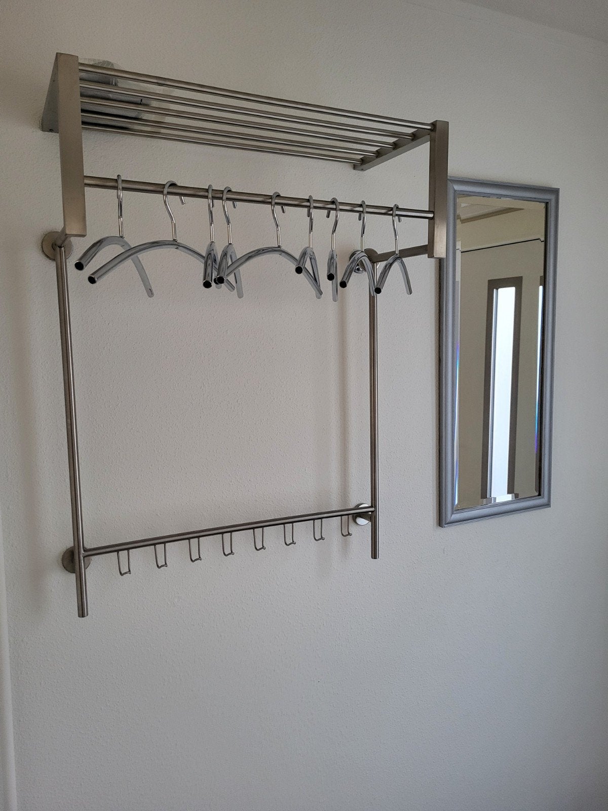Mooie design RVS kapstok (73cm )met roede en kledinghaken, Huis en Inrichting, Zo goed als nieuw, Minder dan 100 cm, Metaal, Ophalen