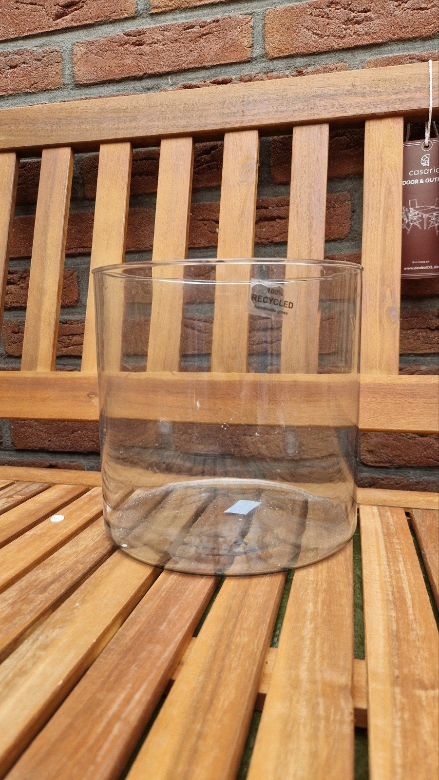 Glazen vaas van gerecycled glas, Ophalen, Transparant, Gerecycled glas, Glas