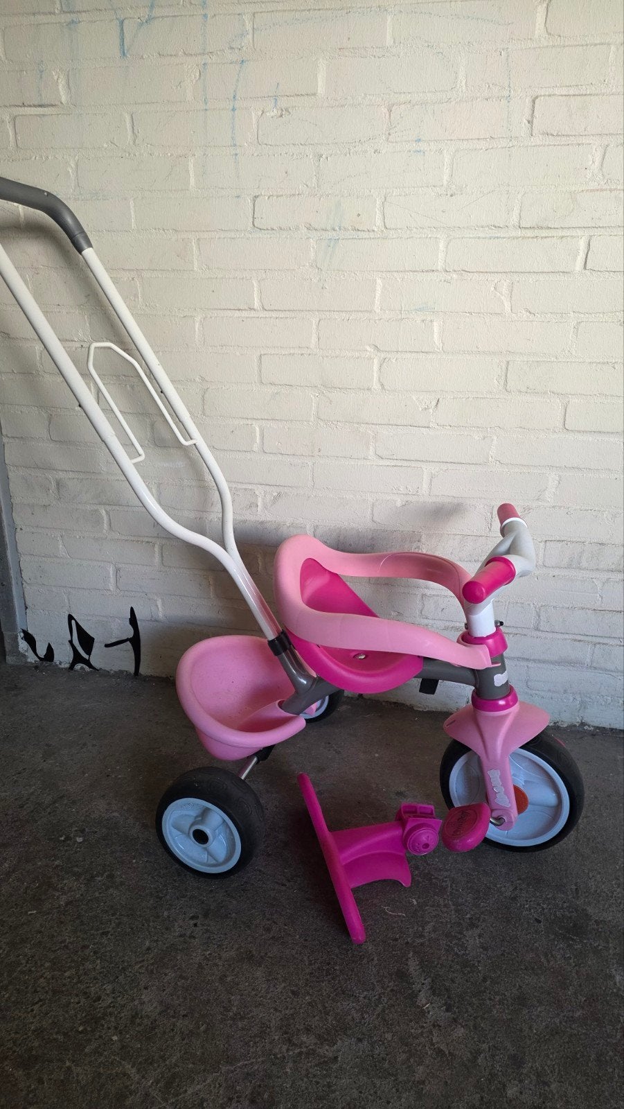Smoby Driewieler met Duwstang - Roze, Kinderen en Baby's, Ophalen of Verzenden, Gebruikt, Overige typen