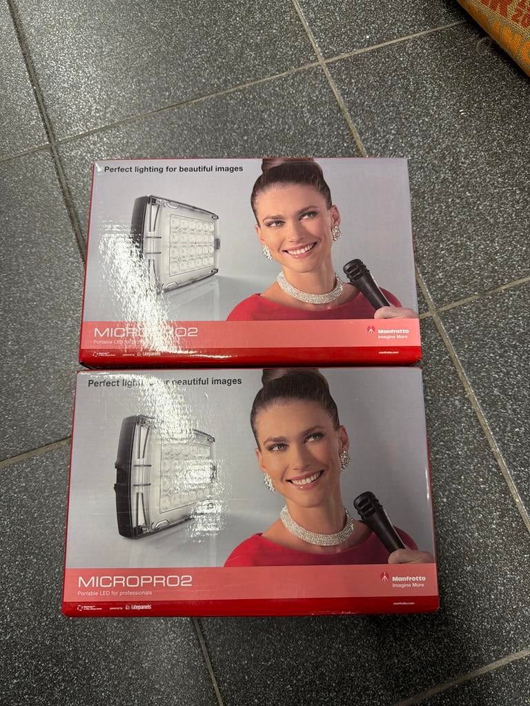 Manfrotto studio lampen MicroPro 2 Lite LED-panelen, Ophalen of Verzenden, Nieuw, Lamp of Flitsset