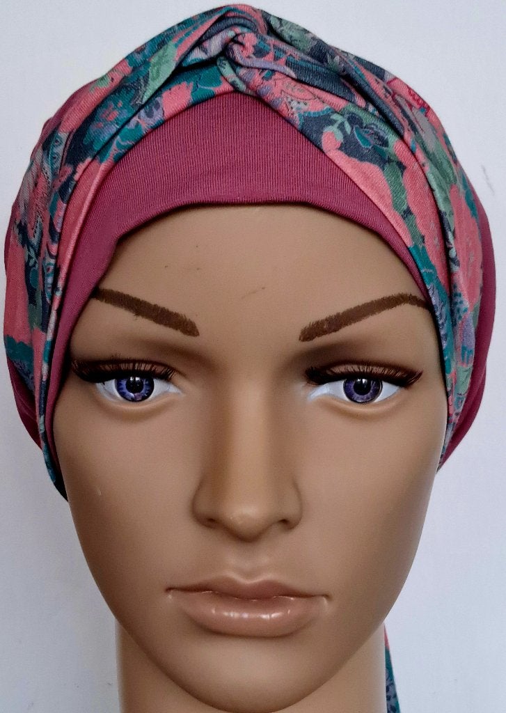 Chemo/haarverlies tricot muts met sjaal no 33 B., Anna, Maat 42/44 (L), Nieuw, Ophalen of Verzenden