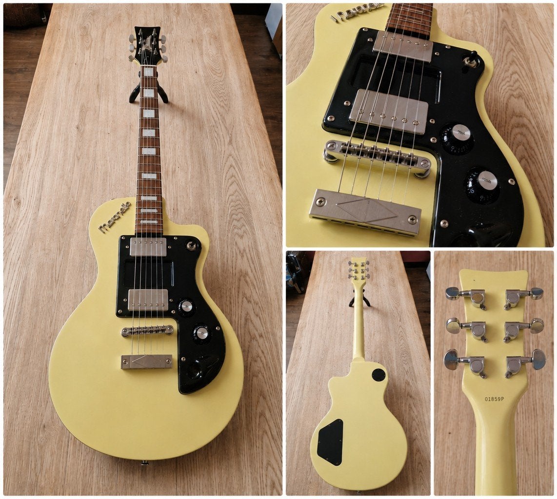 Italia Maranello – prachtige retro gitaar in crème/wit, Muziek en Instrumenten, Snaarinstrumenten | Gitaren | Elektrisch, Ophalen